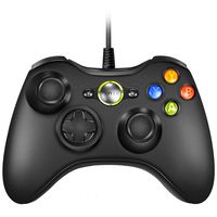 VOYEE Wired Xbox 360 Controller Compatible with Microsoft Xbox 360 & Slim/Windows/PC (Black)