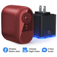 LOYLOV Wireless Home Security Camera, WiFi IP Camera System with 6000 mAh Rechargeable Battery, Cloud Storage Included, 140° View, Night Vision, HD Video, 2-Way Audio, Wall Mount, Red