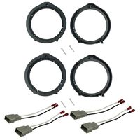 DKMUS 2 X Pairs Speaker Adapter Mounting Plates for Honda Civic 2006-2011 6.5"/6.75" 165mm Stand Ring Kit with Wiring Harness