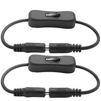 SoundOriginal 2pcs LED Strip Light Inline On/Off Switch Cable DC Jack 5.5x2.1mm Male to Female Connector, DC Jack Switch, LED Tape Light Connector, 12V Inline Rocker Switch DC Power Adapter Connector
