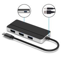 USB C Hub, KEXIN 4-in-1 Type C Hub Adapter with 4 USB 3.0 Ports for MacBook Pro 2018/2017, Chromebook, Dell XPS, Galaxy S9/S8, Lenovo and More USB Type C Laptops (Black)