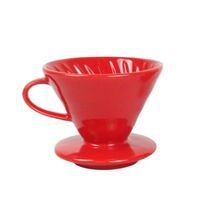 Kajava Mama Pour Over Coffee Dripper - Ceramic Slow Brewing Accessories for Home, Cafe, Restaurants - Easy Manual Brew Maker Gift - Strong Flavor Brewer - #2 Paper Cone Filters - Size: 2 Cup, Red