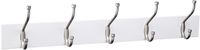 AmazonBasics Wall-Mounted Farmhouse Coat Rack, 5 Standard Hooks, White