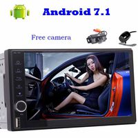 Front & Backup Camera + Octa-Core Android 7.1 Car NO DVD Player Double Din Car Stereo with GPS Navigation in Dash Bluetooth WiFi AM FM Radio Audio System Support Steering Wheel Controls