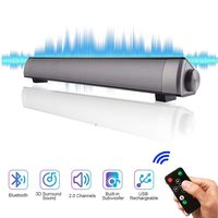 Sound Bar for TV Soundbar, 2.0 Channel Wired & Wireless 3D Surround Bluetooth Home Theater Audio for Cell Phone/PC/Music/TV with AUX/RCA Output (Remote Control Included)