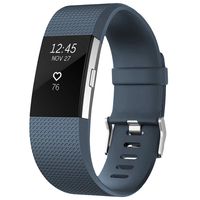 SKYLET for Fitbit Charge 2 Bands, Replacement Bands for Fitbit Charge 2 Bracelet Solid Colors with Secure Watch Clasp (No Tracker) [Large, Slate]