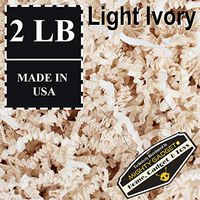 Mighty Gadget (R) 2 LB Light Ivory Crinkle Cut Paper Shred Filler for Gift Wrapping & Basket Filling