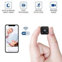 FREDI Hidden Spy Camera, 1080P HD Mini Wireless WiFi Small Nanny Cam with Night Vision, Motion Detection, Loop Recording, Flexible Magnetic Bracket for Home and Office - Work with iOS Android PC