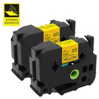 Compatible with Brother Extra Strength Tape TZe-S651 TZS651 TZeS651 1-inch, 24mm x 8m Black on Yellow Strong Laminated for P-Touch Label Maker