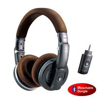 CAROL (BTH-830) Foldable Premium Wireless Headphone with Patented Design Detachable Bluetooth Dongle Set (Brown)