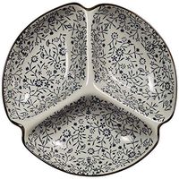 Bowl Ceramic Dried Fruit Plate, Candy Plate, Melon Plate, nut Snack Box, Fruit Plate, Grid Plate, Fruit Plate, Diameter 17cm Household tableware, retro bowl