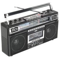 QFX J-220BT ReRun x Cassette Player Boombox with 4-Band Radio, MP3 Converter, and Bluetooth