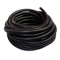 YXQ 10mm Split Wire Loom Corrugated Tubing PE Plastic 10M Length Bellows Pipe Hose Preservative Flexible Tube Black Protector for Electric Conduit Liquid Cable Cover Sleeve