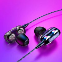 XioNiu in-Ear Double-Acting Double Speaker Wired Earphone with Microphone Headphones