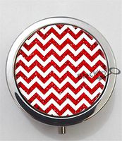 BlackKey Chevron Pattern 3-Compartment Decorative Pocket Gift Box Case Organizer for Pill, Color 1 -2090