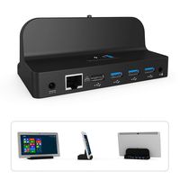 Docking Station, geyumaoyi Charger Smart Stand Docking Station with 4 USB Ports for Surface Pro3/4, Surface Book/Surface Pro/Laptop (Black)