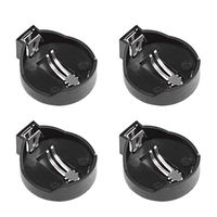 uxcell 4 Pcs CR2032 CR2025 Horizontal Coin Button Battery Holder Black Container Case