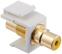 Monoprice Modular RCA Coupler Keystone Jack - White with Yellow Center