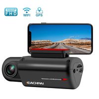 WiFi Dash Cam HD 1080P Car Camera, 150° Wide Angle, Built-in WiFi Dash Cam with Super Capacitor, G-Sensor and GPS, Super Night Vision, Loop Recording, Parking Monitor, Car DVR