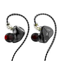 Linsoul TRN BA5 5 Balanced Armatures HiFi in-Ear Earphone IEM with Magnesium Alloy Housing, Detachable 2 Pin Cable for Audiophile Musician (with mic, Black)