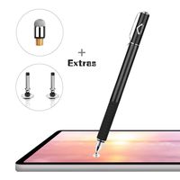 Stylus Pens for Touch Screens, LezGo 2-in-1 Universal Disc Stylus for iPad, iPhone and All Other Capacitive Cellphones, Tablets, Laptops Bundle with 3 Replacement Tips (Black)