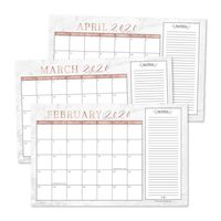 Rose Gold Marble 2020-2021 Large Monthly Desk or Wall Calendar Planner, Big Giant Planning Blotter Pad, 18 Month Academic Desktop, Hanging 2-Year Date Notepad Teacher, Family or Business Office 11x17"