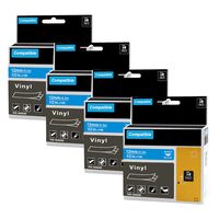 Replace Dymo 1805243 Rhino Permanent Vinyl Tape 1/2 Inch Industrial Label Tapes Compatible with Rhino 4200 5200 Label Makers, White on Blue, 4 Pack