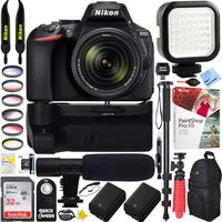Nikon D5600 24.2 MP DX-Format DSLR Camera w/AF-S 18-140mm f/3.5-5.6G ED VR Lens Kit Bundle with 32GB Memory Card, Microphone, Camera Backpack, Battery and Accessories (16 Items)