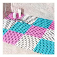 GHHZZQ Shower Stall Mat Multicolor Splice Non-Slip Wear Resistant Household Foot Pad Kitchen Balcony Bathtub Mats, 4 Colors, 30x30cm, 4 Pieces (Color : A, Size : 6-Tiles)