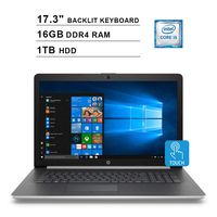 2020 HP Pavilion 17.3 Inch Touchscreen Laptop (Inter 4-Core i5-8250U up to 3.4GHz, 16GB DDR4 RAM, 1TB HDD, AMD 530 2GB, Backlit KB, WiFi, Bluetooth, HDMI, Windows 10) (Renewed)
