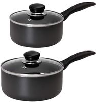 Utopia Kitchen Nonstick Saucepan Set - 1 Quart and 2 Quart - Glass Lid - Multipurpose Use for Home Kitchen or Restaurant