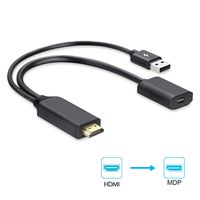 HDMI Mini Displayport Adapter Cable,4K x 2K HDMI to Mini DP Converter Adaptor for HDMI Equipped Systems,Compliant with VESA Dual-Mode DisplayPort 1.2, HDMI 1.4 and HDCP