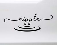 Minglewood Trading Turquoise - Ripple Vinyl Decal - Water Wave Zen Still - Die Cut Sticker - 7w x 2.5h inches