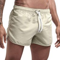 haoricu Men's Beach Shorts Quick Dry Surfing Swim Trunks Elastic Drawstring Shorts Multi-Color Optional Beige