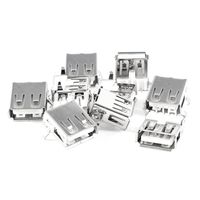 uxcell 10 Pcs USB Female Type A 4-Pin DIP Right Angle Jack Socket Connector