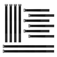 Hanete 12 pcs Reusable Fastening Cable Straps, 12"-18"-24" Hook and Loop Cable Tie Wraps Cinch Cable Tie Down Straps