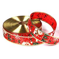 Ornerx Christmas Ribbon Glitter Snowman Red 2" x 22 yd