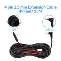 49 Feet/15M Backup Camera Extension Cord Cable,Car Charger Wire Kit for Mirror Dash Cam(4Pin, 2.5mm)