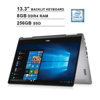 2019 Dell Inspiron 13 7373 13.3 Inch 2-in-1 Touchscreen FHD 1080P Laptop (8th Gen Inter 4-Core i5-8250U up to 3.4GHz, 8GB DDR4 RAM, 256GB SSD, Intel UHD Graphics 620, Backlit KB, Windows 10) (Grey)