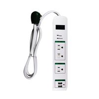 GoGreen Power GG-13103USB - 3 Outlet Surge Protector with 2 USB Ports