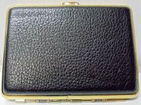 Leatherette Eclipse Z Series Cigarette Case with Black Textured Pattern and Gold Hardware, Holds 16 King Size Cigarettes. SKU 3102ZG16-BKTx