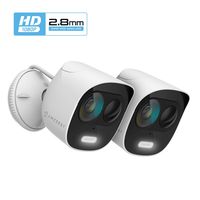 2-Pack Amcrest ProHD 2-Megapixel Wireless Outdoor Security Camera, Deterrent Outdoor IP WiFi Camera - Full HD 1080P @30fps, IP65 Weatherproof, 33ft Nightvision, Two-Way Audio, 2PACK-ADC2W (White)`