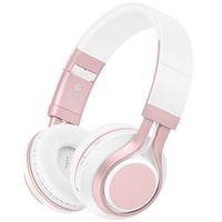 Picun Wireless Headphones 4 in 1 Bluetooth headphones with HD Mic, HiFi Stereo Bass Foldable Headset, Soft Protein Earmuffs, TF Card & FM Radio Wired Mode for PC TV Travel Kids Girl Women (Rose Gold)