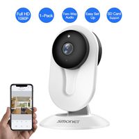 SMONET Home Security Camera, Security Camera Wireless with Two-Way Audio, Night Vision, Full HD 1080P 2.0 Mega-Pixel Indoor Surveillance Camera for Elder/Baby/Nanny/Pet Monitor (White)