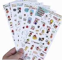 12 Sheets Decorative Stickers PVC Diary Scrapbook Album Stickers,Random Style