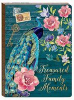Punch Studio Gold Foil Soft Cover Journal, Treasured Family Moments Peacock Planner 75846