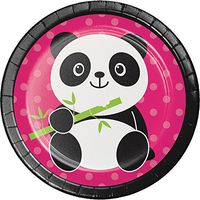 Creative Converting 322150 96 Count Sturdy Style Dessert/Small Paper Plates, Panda-monium
