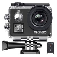 [Upgraded] AKASO V50 Native 4K/30fps 20MP WiFi Action Camera with EIS, 30m Waterproof Camera with Remote Control, 170 Degree Wide Angle, 2 Rechargeable Batteries and Mounting Accessories Kit