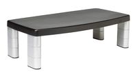 3M Extra Wide Adjustable Monitor Stand, Three Leg Segments Simply Adjust Height from 1" to 5 7/8", Sturdy Platform Holds Up to 40 lbs, 16-inch Space Between Columns for Storage, Silver/Black (MS90B)