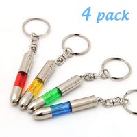 SWEETHOMEDECO 4 Packs Car Static Human Body Static Eliminator Discharger, Silver Tone High Voltage Anti-Static Keychain ESD Tool Sets, Charger 181